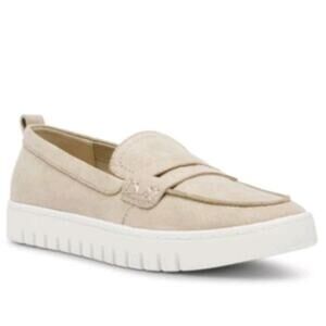 Anne Klein Livvey Gold Faux Suede Loafers – Women’s 7.5 I-Flex Comfort Flats